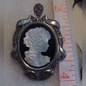 Elegant Silver Cameo Pendant